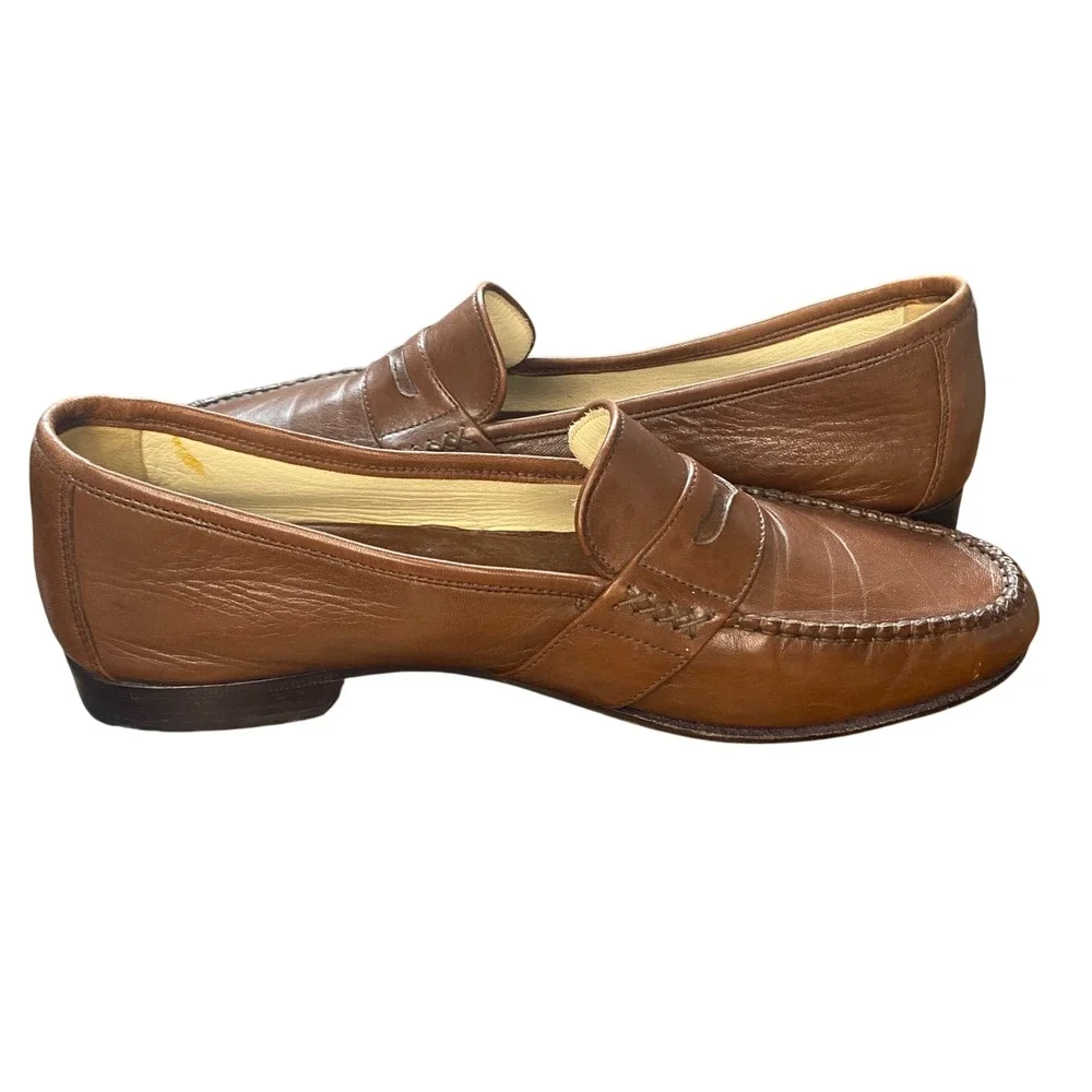 Bruno Magli Mens Keene Penny Loafers Brown Leather Made in Italy Size 11 M